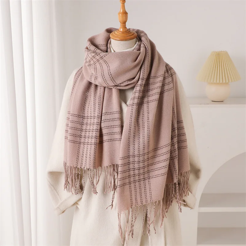 Woven Scarf Blanket - Bufanda de invierno con flecos para