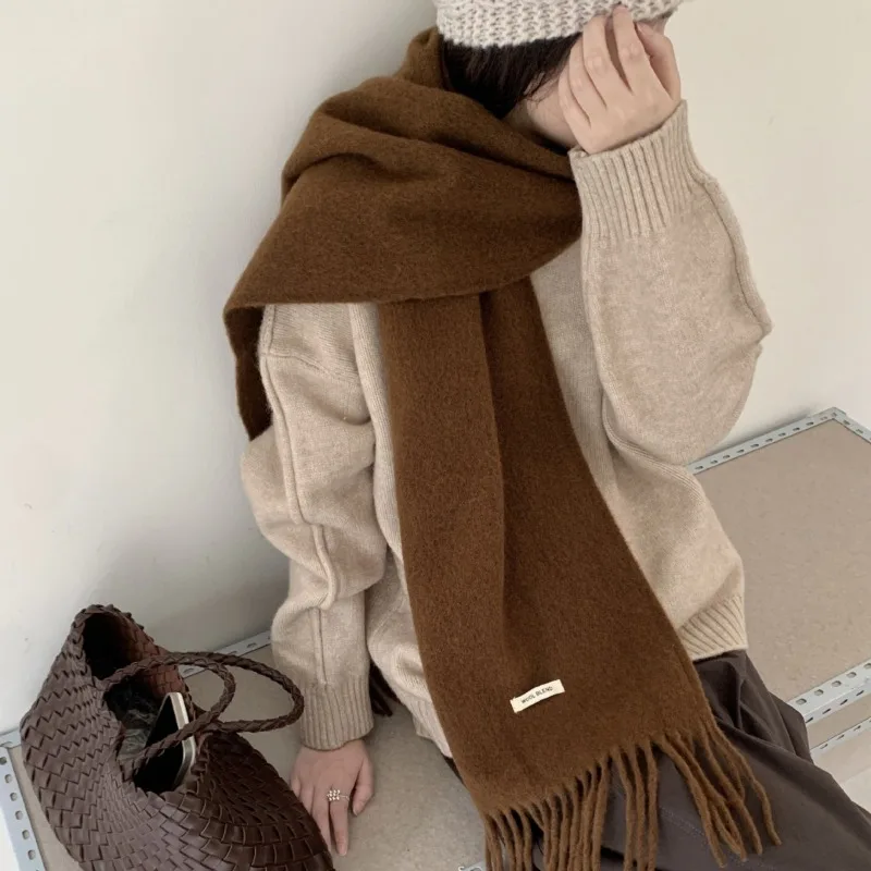Muffler Men Wool - Bufanda elegante de estilo coreano, de