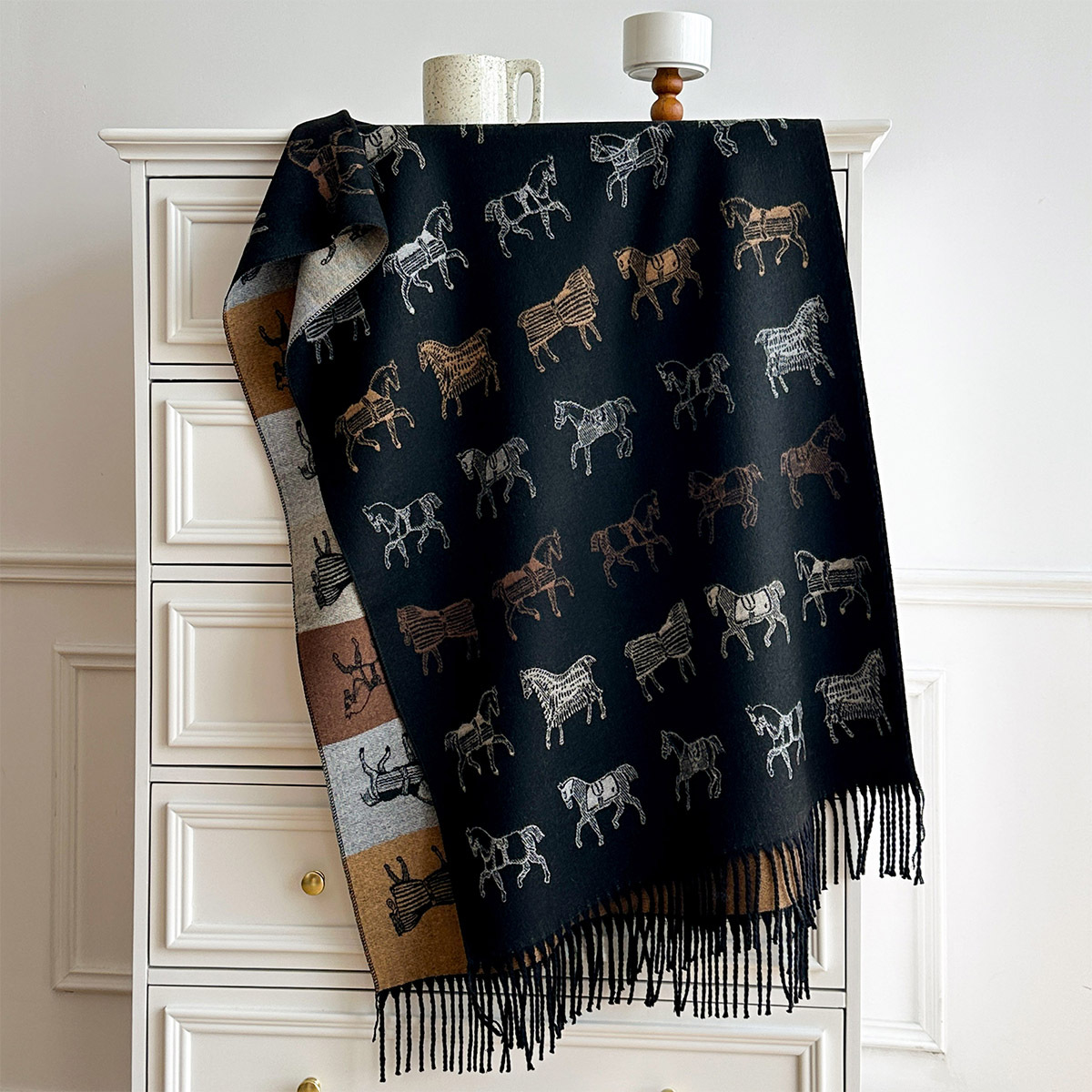 Bufanda de invierno para mujer - Woven Scarf Blanket reseña y precio
