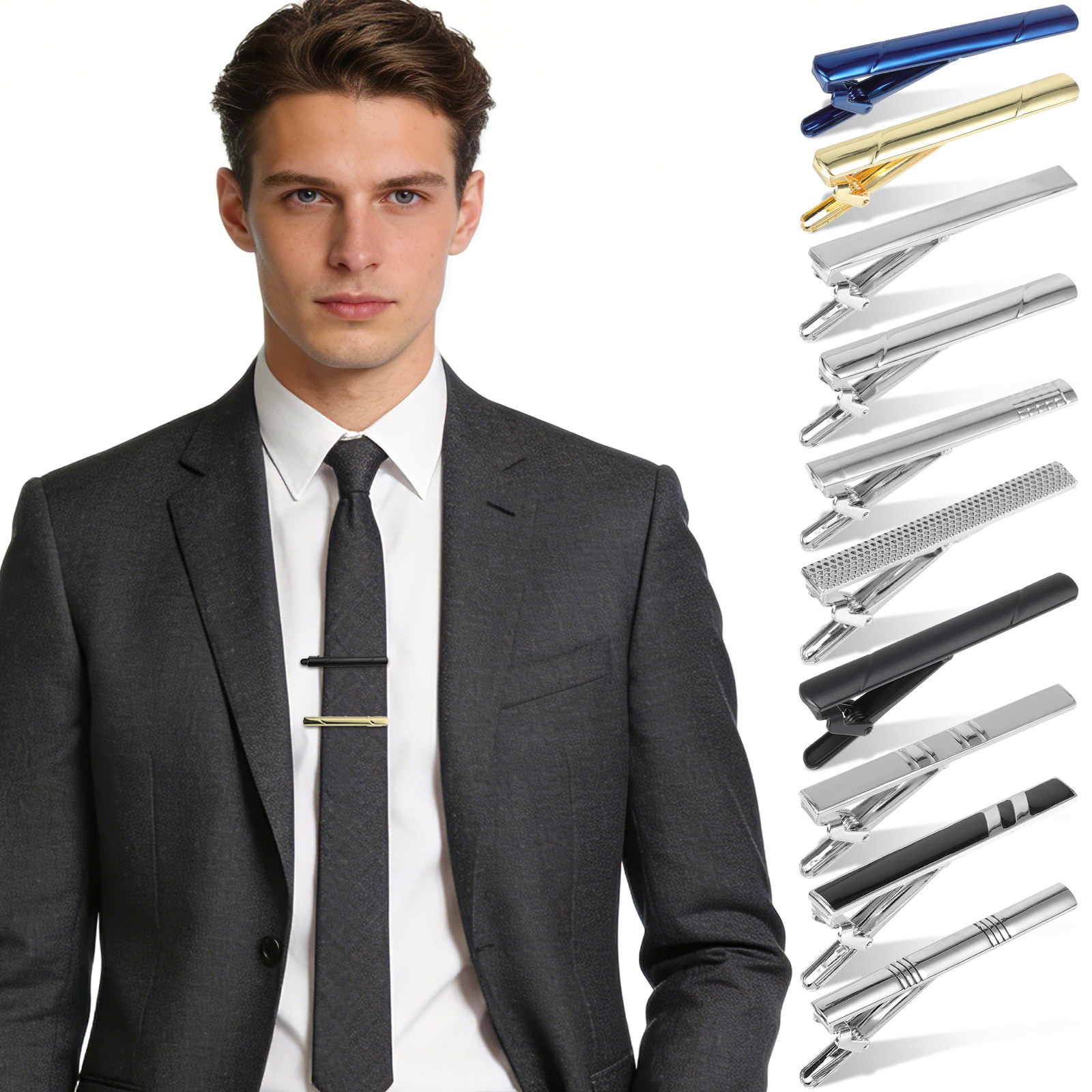 Juego de 10 pinzas para corbat - Tie Bar Set Gift reseña y precio