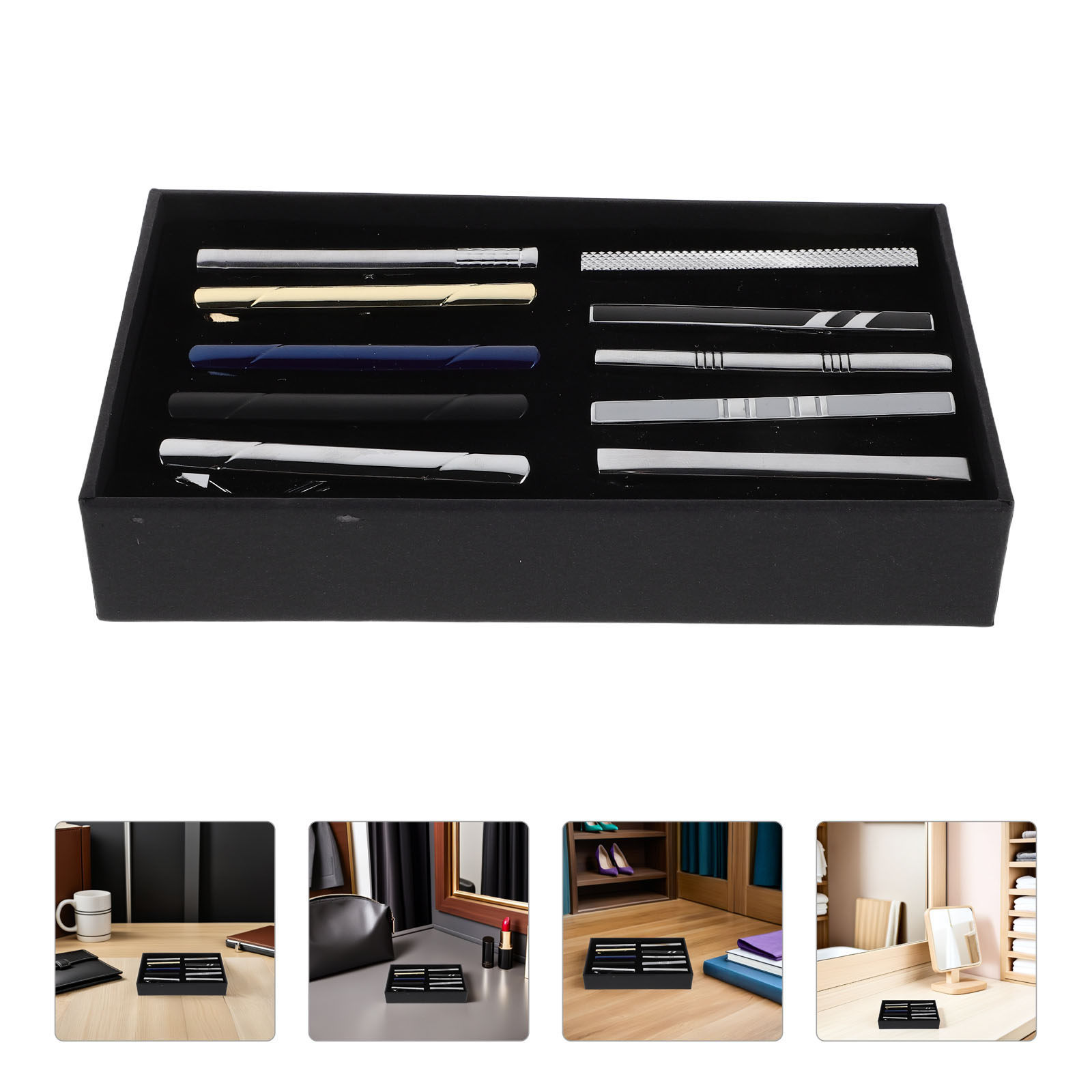 Juego de 10 pinzas para corbat - Tie Bar Set Gift reseña y precio